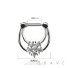 MULTI BEZEL CZ FLOWER SEPTUM HINGED CLICKER